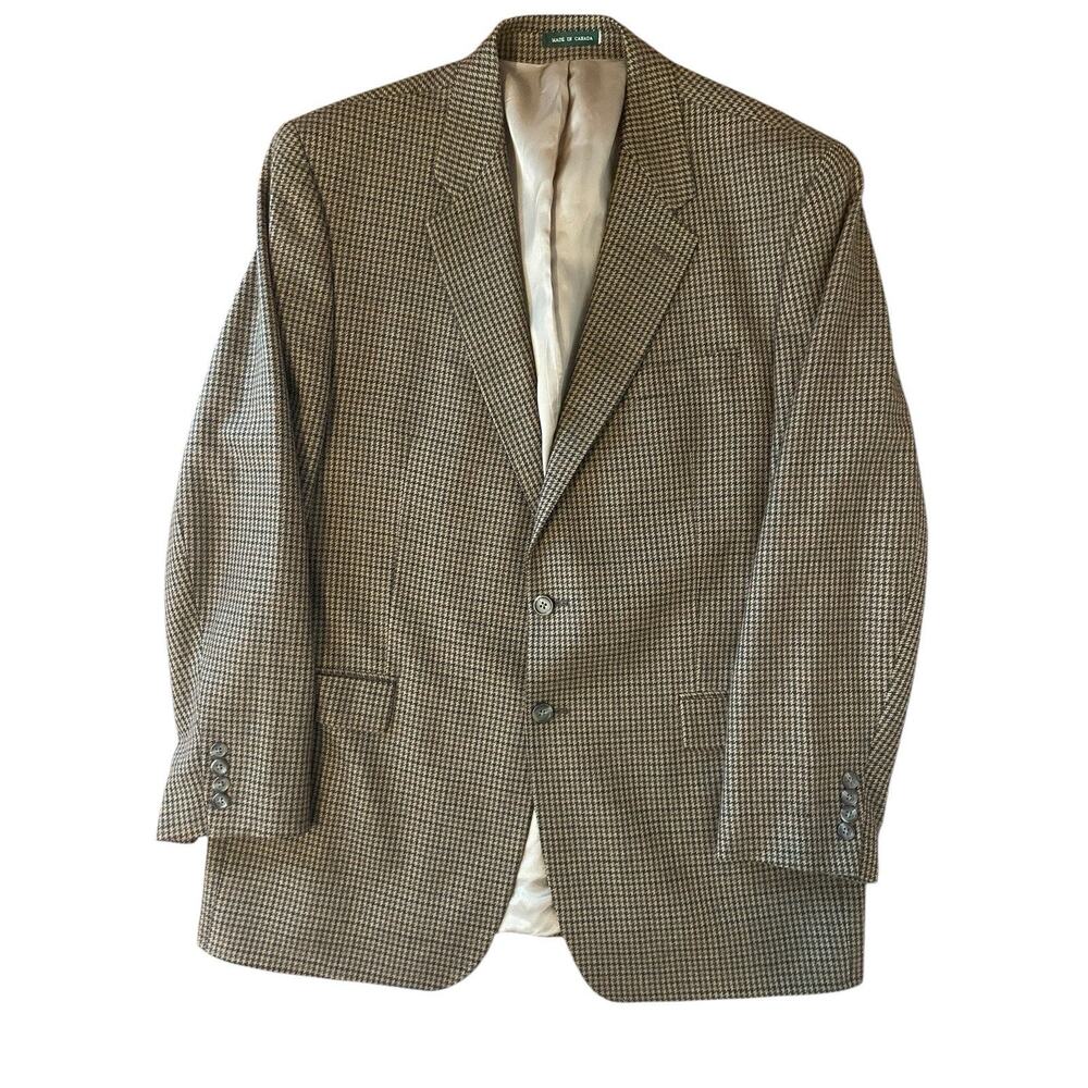 Lauren Ralph Lauren Men’s Blazer Lambs Wool‎ Houndstooth Brown 46L